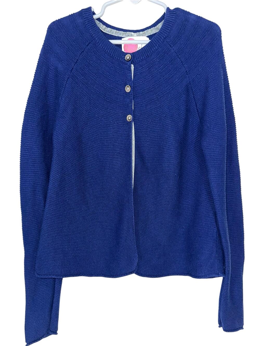 Mini Boden Girls Cotton Cashmere Navy Blue Knit Sweater Cardigan Size 7/8Y